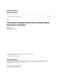Uncovering the Unpublished Chamber Music of George Frederick Boyle Volume I: Dissertation
