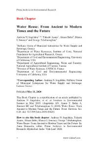 Water Reuse: from Ancient to Modern Times and the Future