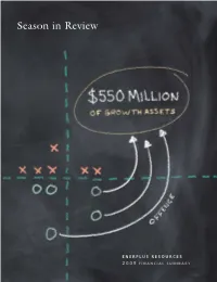 2009 FINANCIAL SUMMARY Enerplus Has a Plan and Is Transitioning Our Business from an Income Fund to a Competitive Growth and Income-Oriented Oil and Gas Company