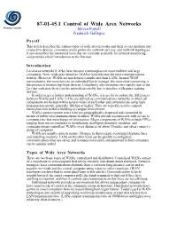 87-01-45.1 Control of Wide Area Networks