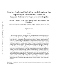 Bivariate Analysis of Birth Weight and Gestational Age Depending on Environmental Exposures: Bayesian Distributional Regression with Copulas
