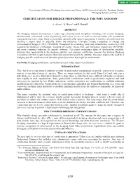 Certification for Dredge Professionals- the Why and How