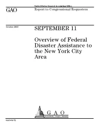 GAO-04-72 September 11: Overview of Federal Disaster Assistance To