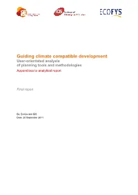 Guiding Climate Compatible Development User-Orientated Analysis of Planning Tools and Methodologies Appendices to Analytical Report
