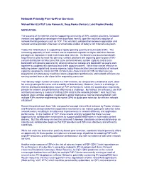 Network-Friendly Peer-To-Peer Services