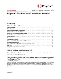 Polycom® Realpresence® Mobile for Android® Release Notes