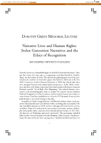 Stolen Generation Narratives and the Ethics of Recognition