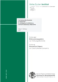 The Rationality Postulate in Economics: Its Ambiguity, Its Deficiency and Its Evolutionary Alternative