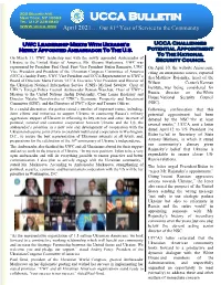 UCCA Bulletin St April 2021… Our 81 Year of Service to the Community