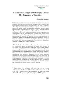 A Symbolic Analysis of Ritualistic Crime: the Forensics of Sacrifice 1