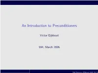 An Introduction to Preconditioners
