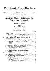 Antitrust Market Definition: an Integrated Approach