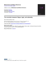 Behavioral and Brain Sciences the Uncertain