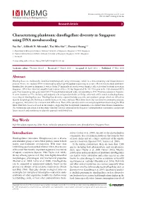 Characterising Planktonic Dinoflagellate Diversity in Singapore Using DNA Metabarcoding