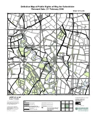 Definitive Map of Public Rights of Way for Oxfordshire Relevant Date: 21St February 2006 Colour SHEET SP 42 SW