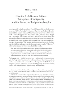 How the Irish Became Settlers: Metaphors of Indigeneity and the Erasure of Indigenous Peoples