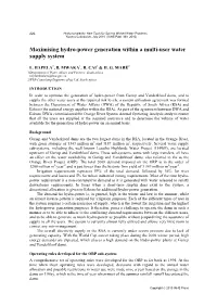Maximising Hydro-Power Generation Within a Multi-User Water Supply System