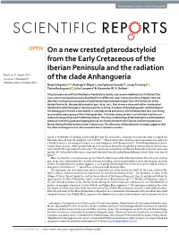 On a New Crested Pterodactyloid from the Early