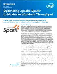 Optimizing Apache Spark* to Maximize Workload Throughput