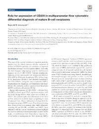 Role for Expression of CD200 in Multiparameter Flow Cytometric Differential Diagnosis of Mature B-Cell Neoplasms