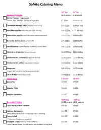 Sofrito Catering Menu