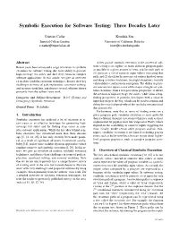 Symbolic Execution for Software Testing: Three Decades Later