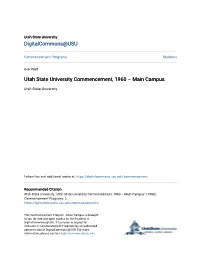 Utah State University Commencement, 1960 – Main Campus