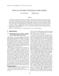 Back Or to the Future? Preferences of Time Travelers