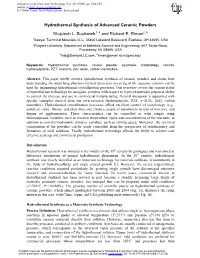 Hydrothermal Synthesis Study
