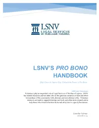 Lsnv's Pro Bono Handbook