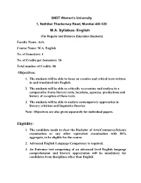 MA Syllabus- English