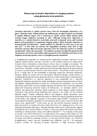 Measuring Chromatic Aberrations in Imaging Systems Using Plasmonic Nano‐Particles