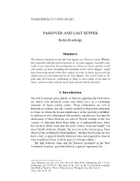 Passover and the Last Supper, Tyndale Bulletin 53.2 (2002)