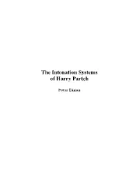 The Intonation Systems of Harry Partch