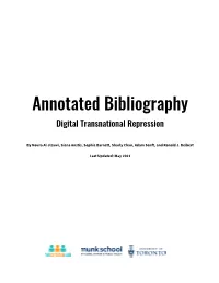 Annotated Bibliography Digital Transnational Repression