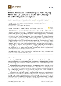 Ethanol Production from Hydrolyzed Kraft Pulp by Mono- and Co-Cultures of Yeasts: the Challenge of C6 and C5 Sugars Consumption