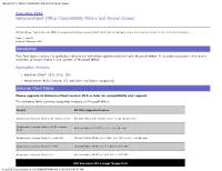 Historianclient Office Compatibility Matrix and Known Issues