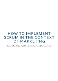 How to Implement Scrum in the Context of Marketing