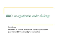 Presentation by Professor Ivor Gaber