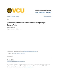 Quantitative Genetic Methods to Dissect Heterogeneity in Complex Traits