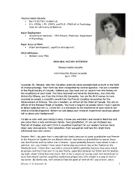 Srcd Oral History Interview