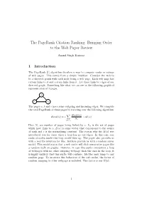 The Pagerank Citation Ranking: Bringing Order to the Web Paper Review