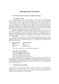 The Sequence of Tenses