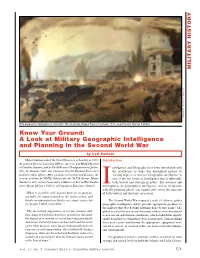 A Look at Military Geographic Intelligence and Planning in the Second World War