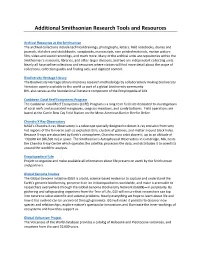 Additional Smithsonian Research Tools and Resources