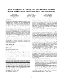 Differentiating Between Human and Electronic Speakers for Voice Interface Security