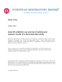 Early-Life Antibiotic Use and Risk of Asthma and Eczema: Results of a Discordant Twin Study