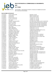 Ieb Outstanding & Commendable Achievements