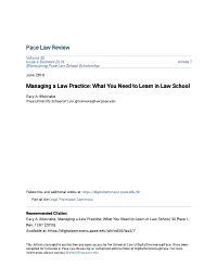 Managing a Law Practice: What You Need to Learn in Law School
