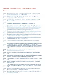 Oklahoma Geological Survey Publications on Fossils Bulletins
